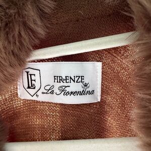 La Fiorentina Cape Poncho Brown gradient. With faux fur